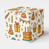 Vibrant Birthday Party Seamless Pattern フェイバーボックス (正面サイド)
