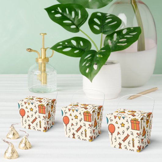 Vibrant Birthday Party Seamless Pattern フェイバーボックス (複数)