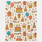 Vibrant Birthday Party Seamless Pattern フリースブランケット (正面)