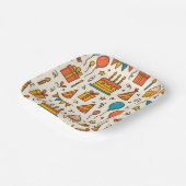 Vibrant Birthday Party Seamless Pattern ペーパープレート (傾斜あり)