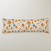 Vibrant Birthday Party Seamless Pattern ボディピロー (裏面)