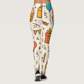 Vibrant Birthday Party Seamless Pattern レギンス (裏面)