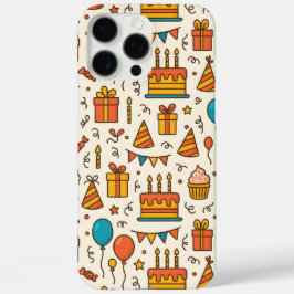 Vibrant Birthday Party Seamless Pattern iPhone 16 Pro Maxケース