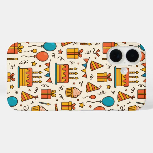 Vibrant Birthday Party Seamless Pattern Case-Mate iPhoneケース (裏面 (横))
