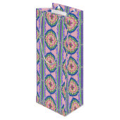 Vibrant Bloom Kaleidoscope: Pink & Emerald Mandala ワインギフトバッグ (裏面アングル)