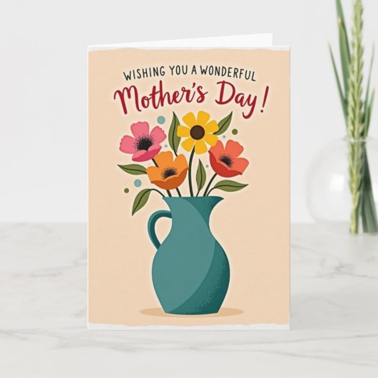 Vibrant Bloom Mothers Day Card カード (正面)