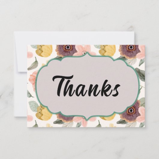 Vibrant Blooms Thank You Card サンキューカード (正面)