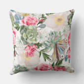 Vibrant Blossoms: Colorful Abstract Flowers クッション (裏面)