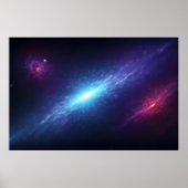 Vibrant Blue Galaxy Supernova Outer Space ポスター (正面)
