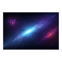 Vibrant Blue Galaxy Supernova Outer Space