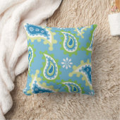 “Vibrant Blue & Green Paisley Pattern“Vibrant Blue クッション (ブランケット)