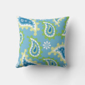 “Vibrant Blue & Green Paisley Pattern“Vibrant Blue クッション (裏面)