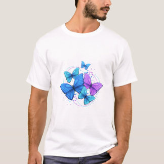 Vibrant Blue & Purple Butterfly Artwork – Aestheti Tシャツ