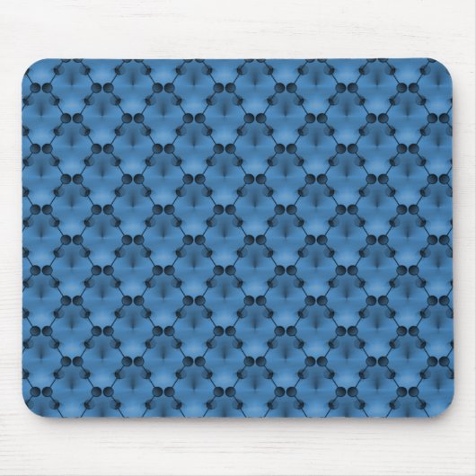 Vibrant Blue Retro Funk Circles Mousepad マウスパッド (正面)