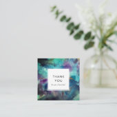 Vibrant Blue Watercolor Abstract QR Code Thank You スクエア名刺 (スタンド正面)