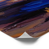 Vibrant Blue & Yellow Sunflower Expressionist ポスター (角)