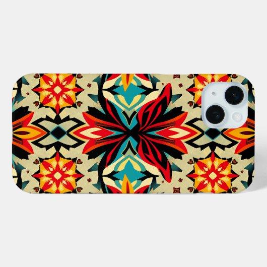 Vibrant Bohemian Folk Art Phone Case Case-Mate iPhoneケース (裏面 (横))