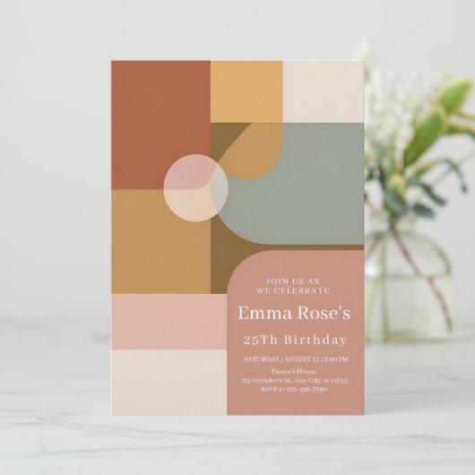 Vibrant Boho Birthday Party 招待状 (スタンド正面)