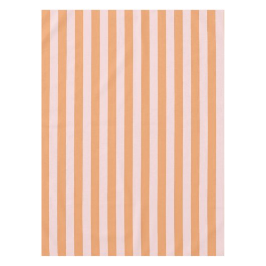 Vibrant Boho Orange & Pink Stripes Spring & Summer テーブルクロス (正面)