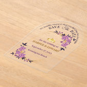 Vibrant Bold Wildflowers Wedding Save The Date Acr アクリル招待状 (レイダウン)