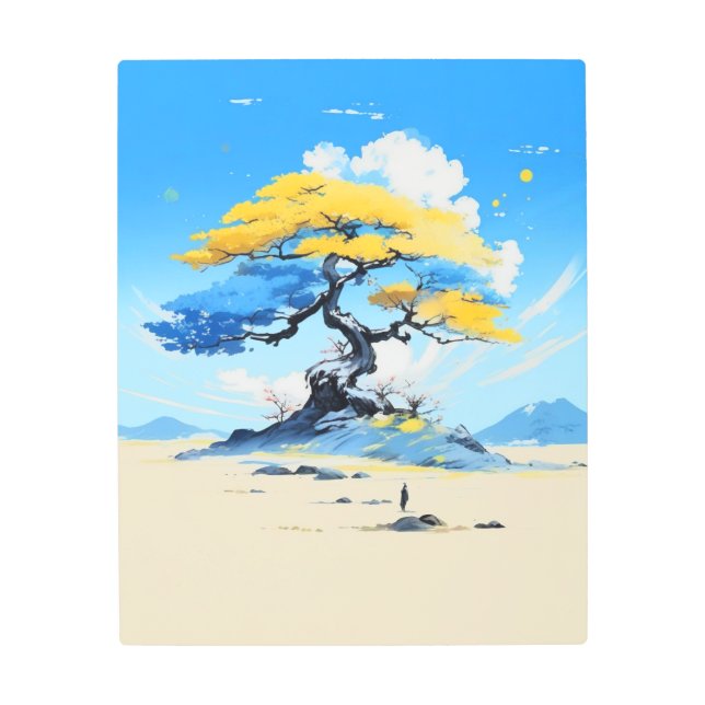 Vibrant Bonsai Landscape Metal Print メタルプリント (正面)