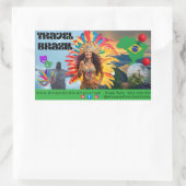Vibrant Brazilian Carnival Design Travel Agency 長方形シール (バッグ)