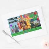 Vibrant Brazilian Carnival Design Travel Agency 長方形シール (封筒)
