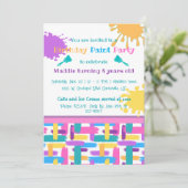 Vibrant Brush Strokes paint party invites 招待状 (スタンド正面)