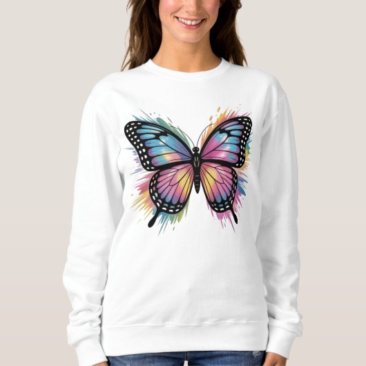 Vibrant Butterfly Art: Bold & Beautiful スウェットシャツ (正面)