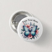 Vibrant Butterfly Floral Bouquet Art-96283 缶バッジ (正面&裏面)
