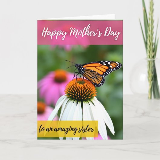 Vibrant Butterfly Mothers Day Card カード (正面)