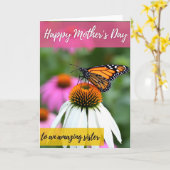 Vibrant Butterfly Mothers Day Card カード (黄色い花)