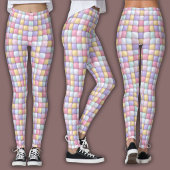 Vibrant Candy Pattern | Pastel Bubble Gum レギンス