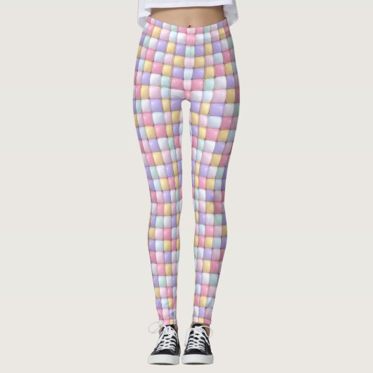 Vibrant Candy Pattern | Pastel Bubble Gum レギンス (正面)