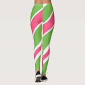 Vibrant Candy Stripe Abstract Leggings レギンス (裏面)
