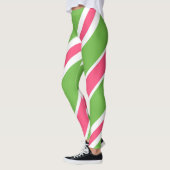 Vibrant Candy Stripe Abstract Leggings レギンス (左)