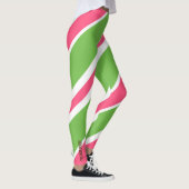 Vibrant Candy Stripe Abstract Leggings レギンス (右)