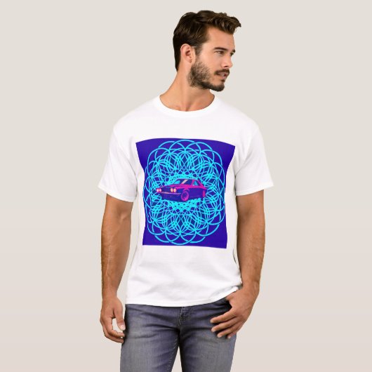 Vibrant Car Centered in Geometric Mandala Tシャツ (正面フル)