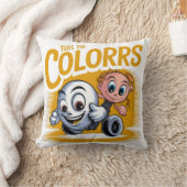 Vibrant Cartoon Pop Art Throw Pillow Modern Decor クッション (ブランケット)