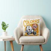 Vibrant Cartoon Pop Art Throw Pillow Modern Decor クッション (椅子)