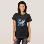 Vibrant Celestial Husky Mystic Blue Aura Art Tシャツ (正面フル)