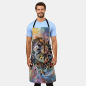 Vibrant Celestial Watercolor エプロン (着用した状態)