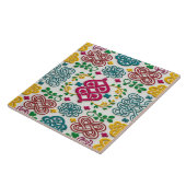 Vibrant Celtic Heart & Knot Floral Symphony タイル (側面)