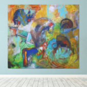 Vibrant Chaos キャンバスプリント (インサイチュ (ウッドフロア))