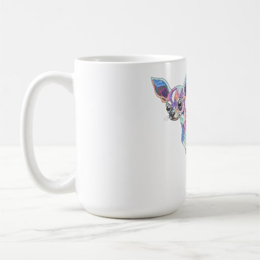 Vibrant Chihuahua Mug コーヒーマグカップ (左)