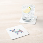 Vibrant Chihuahua Paper coaster スクエアペーパーコースター (インサイチュ)