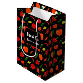 Vibrant Chili Pepper "Thank You" Business Gift Bag ミディアムペーパーバッグ (正面アングル)
