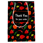 Vibrant Chili Pepper "Thank You" Business Gift Bag ミディアムペーパーバッグ (正面)