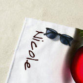 Vibrant Christmas In July Festive Palms Tropical ビーチタオル (インサイチュ)