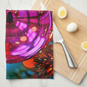 Vibrant Christmas Ornament Sparkle Design キッチンタオル (四つ折り)